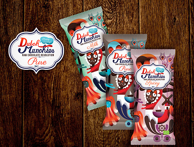 Dutch Munchies branding chocolat illustration packaging typography