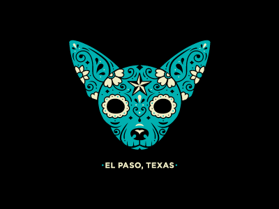 Chihuahua Calaca animal chihuahua day dead el floral of paso skull texas the