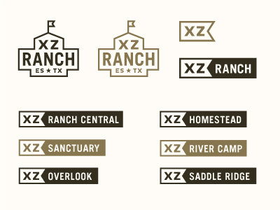 XZ Ranch branding flag fort identity logo ranch texas