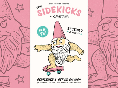 Naked Gnome Riding a Skateboard flyer gnome sidekicks skateboard