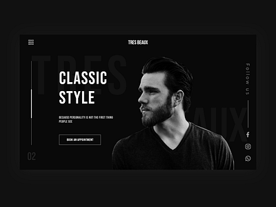 TRES BEAUX UI brand bw design portfolio saloon ui webdesign website