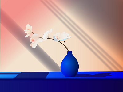 Vase adobe illustrator art blue flower illustration vase