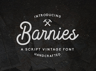 Barnie’s – Handcrafted Vintage Script Font branding business card handcrafted handwritten logos materials mockup natural poster prints quotes script vintage