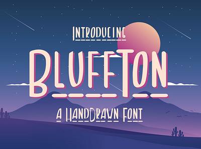 Bluffton - Decorative Hand Drawn Font apparel branding clothes decorative desert food display flyer fun hand drawn headings invitations modern packaging playful quotes smile title underline webfont websites