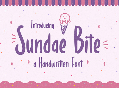 Sundae Bite - Fun Handwritten branding cookies crafty ideas decorative display flyer gift card ice cream invitation card letterhead magazine mockup original packaging playful product quotes stationery sweets titles