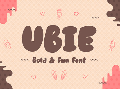 Ubie - Bold and Fun Display birthday card bold branding children chocolate cute display gift card ice cream instagram invitation card mockup original playful quotes stationery sweets titles