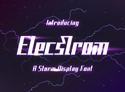 Elecstrom - Storm Display Font album cover film flyer game invitation light sign lighting modern movie music nightlife packaging power sharp signpost storm thunder weather
