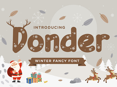 Donder - Winter Fancy Font antler celebration cristmas december decoration fancy festive frozen happy ice january new year postcard quotes seasonal snow snow font winter winter season xmas