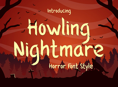 Howling Nightmare - Horror Font Style adorable apparel authentic branding charming child cover creative cute decorative digital ads display doodle flyer fun game headings playful playground storybook