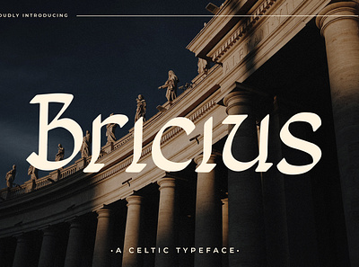 Bricius - Celtic Typeface aesthetic celtic classy decoration elegant flyer gothic lowercase luxury medieval modern nordic old font poster quotes t shirt unique uppercasge viking vintage