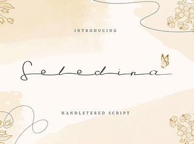 Seledina – Elegant Hand Lettered Script authentic beautiful branding calligraphic elegant handwritten headings light logo lovely luxurious monoline romantic wedding invitation youtube banner