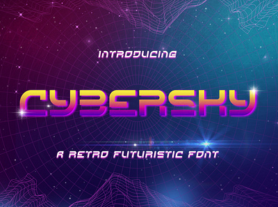 Cybersky - a Retro Futuristic Font album angular app apparel artificial intelligence cyborg digital display future futuristic game game font geometric modern night club robotic sci fi science space space adventures
