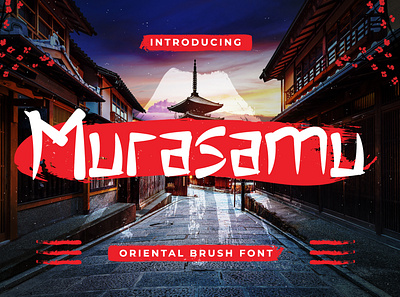 Murasamu - Oriental Brush Font poster quotes restaurant