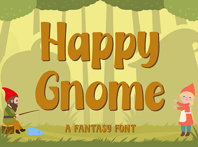 Happy Gnome - Fantasy Font apparel branding design display fantasy font illustration logo modern poster quotes