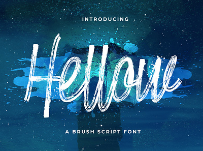 Hellow - Brush Script Typeface apparel bold branding brandingbrush design display fancy font graphic design illustration logo modern playful poster quotes swirly texture thick