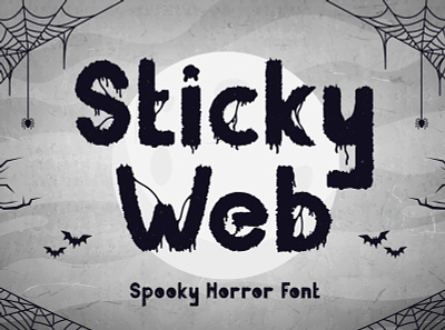 Sticky Web - Spooky Horror Font crafts decorative font design display font ghost horror modern nigtmare poster quotes scary spooky webs