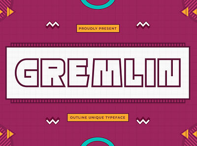 Gremlin - Outline Unique Typeface decorative font hand drawn outline