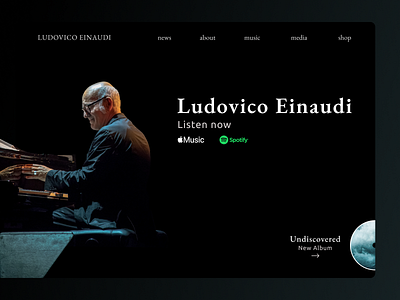 Ludovico Einaudi album apple music artist classical composer homepage italian musician piano spotify ui undiscovered ux