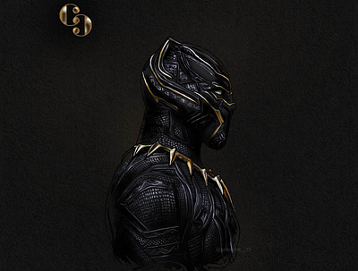 Black panther tribute digital illustration illustration