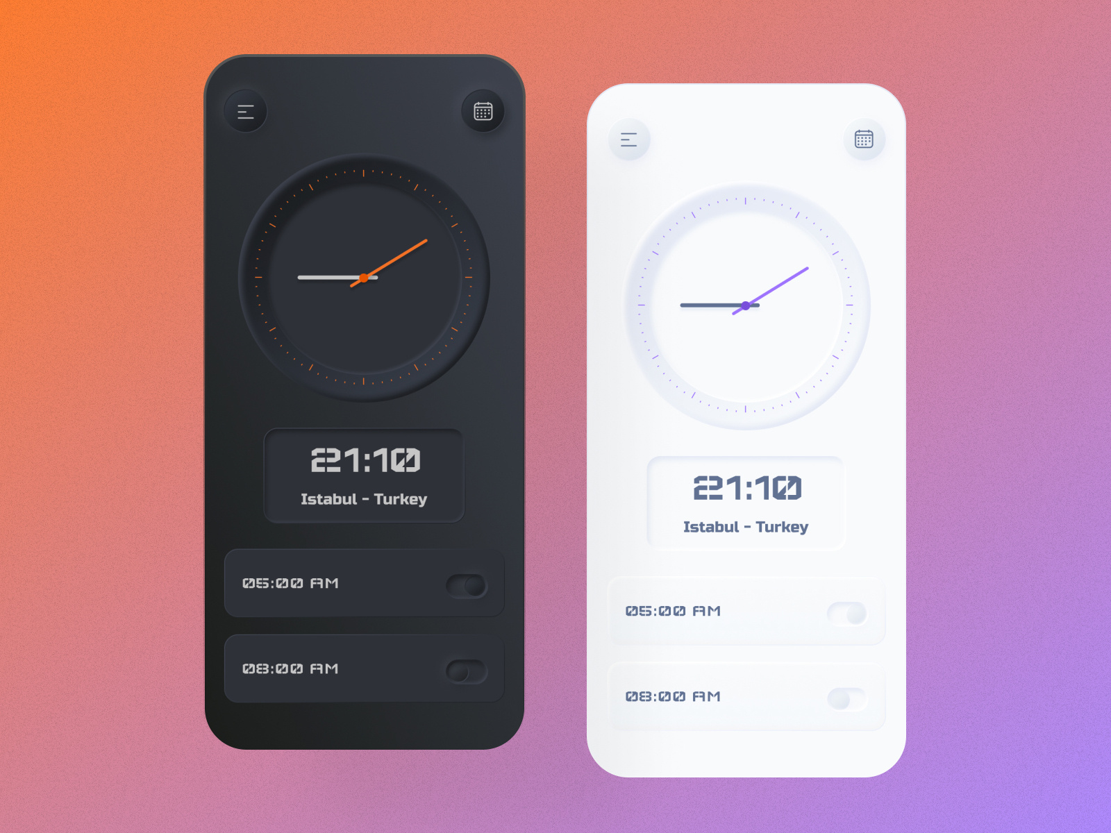 Alarm/Clock App Design by Alp Oğuz Karasu on Dribbble