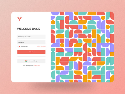 Login & Sign up Page Design abstract colorful design login new page pastelcolor pattern shape signup ui unique ux web