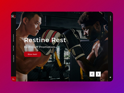 Restine Rest Boxing Tv Program Landing Page boxing design kickbox landing series show tv unique web webdesign webpage website