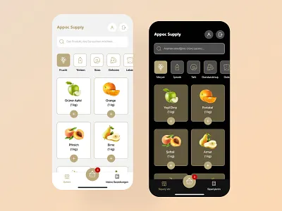 Appac Supply Wholesale App app application dark design ecommerce fruit hal light mobile sale translation ui unique ux vegetable wholesale