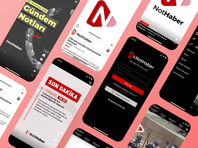 Nothaber Instant News Application app application branding dark design figma free instant light mode news newsapp sketchapp turkey ui unique ux video web xd