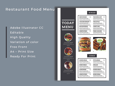 Restaurant Food Menu branding design flyer graphic design logo typography