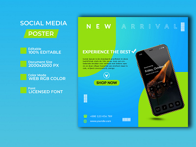 Smart Phone Social Media Post Design branding graphic design social media post typography