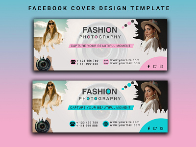 Photography Facebook Banner Template branding design graphic design social media post typography