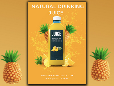 Natural Drinking Juice Design Template branding design graphic design typography