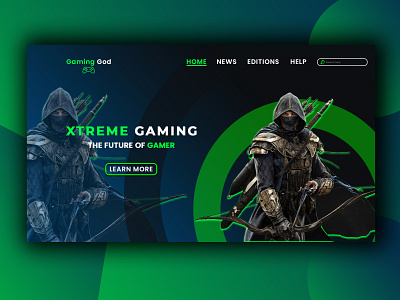 Game Landing Page Design branding graphic design typography ui