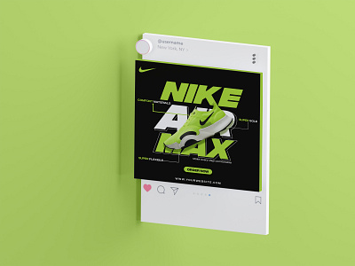 Nike Shoes Instagram Post Design Templates branding graphic design nike nikeairmax nikeshoe social media post socialmedia designer typography