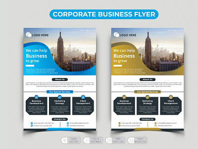 CORPORATE BUSINESS FLYER DESIGN TEMPLATE advertising announcement business business flyer concept corporate corporate flyer design education geometric graphic infographics layout magazine newsletter paper project technology template timeline