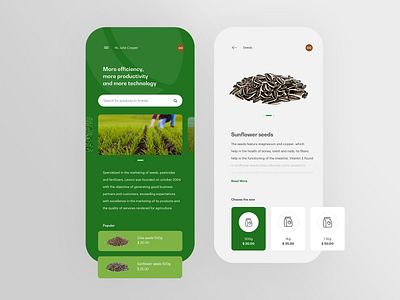 UI design for a agronomy online store