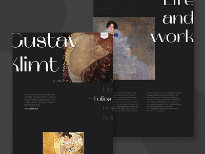 Concept for Gustav Klimt museum art design figma photoshop typography ui ux
