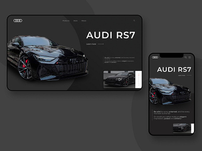 Concept for AUDI web-site (dark mode) audi design figma photoshop typography ui ux