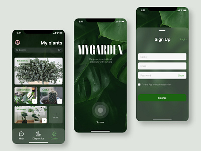 Diagnosis of plant diseases🍃 app design figma photoshop ui ux