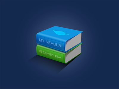 My Reader blue book design green icon icons logo reader ui