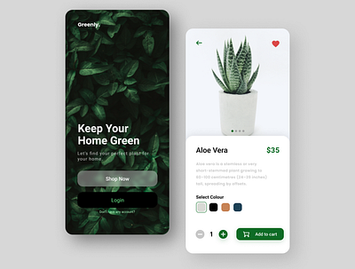 Greenly - Plant Shop mobile app app design ui ux