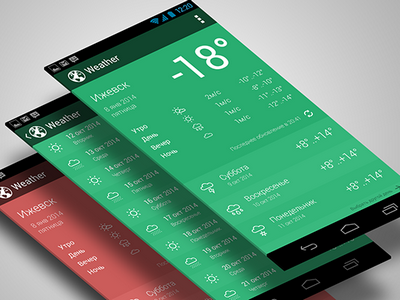 Weather (phone) adobe android flat phone ui ux weather