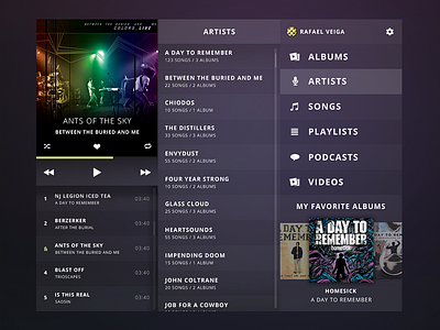Music Player a day to remember interface music player ui