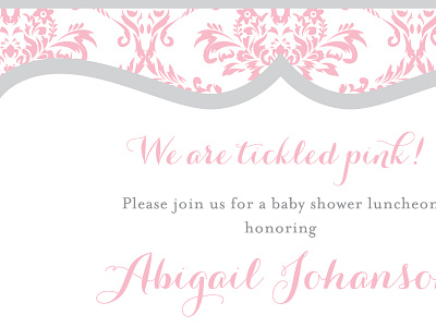Tickled Pink baby feminine girly invite shower