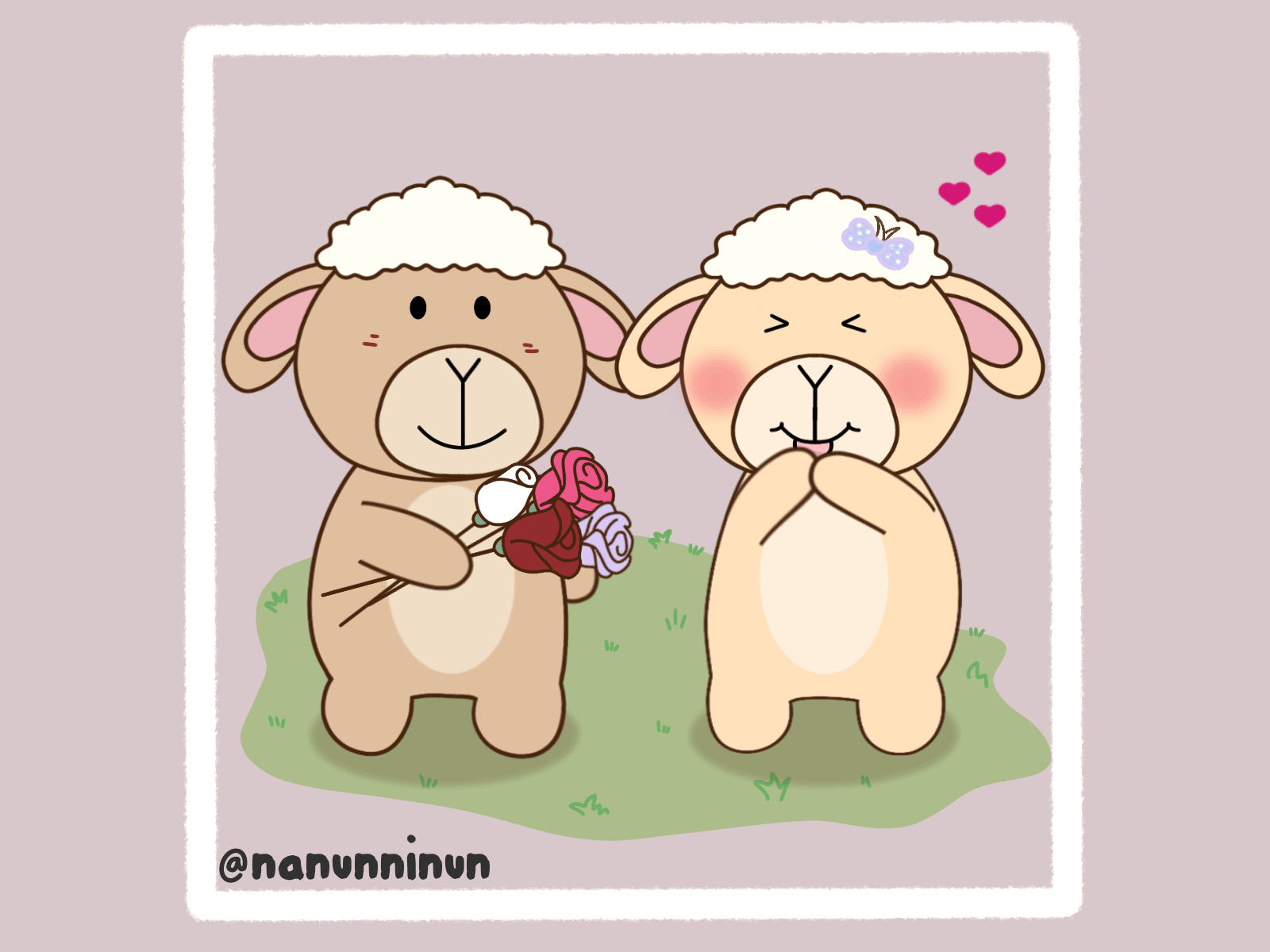 Rose for love🌹 animated gif animation character comic comic art cute animals cute art design draw drawing gif gif animation gifts illustration procreate