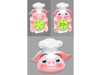 PIG cafe character cooking illustration pig progress bar