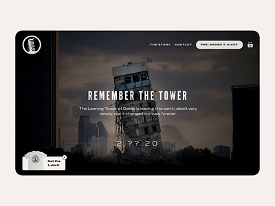 Remember the Leaning Tower of Dallas animation dallas ecommerce home landing page parallax scroll shirt store tower website