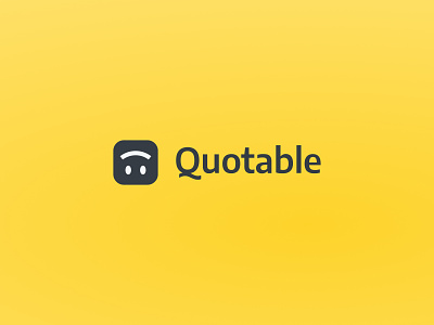 Quotable 🙃 app branding design emoji icon logo logotype mobile product q quotable quote sans serif smile ui ux wordmark yellow