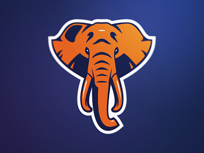 Elephant Logo blue elephant logo orange sports trunk tusk zoo