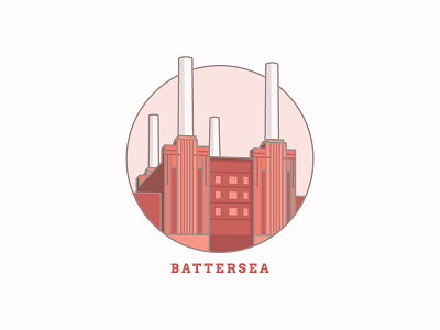 Battersea architecture battersea chimney deco icon lines logo mark power red station